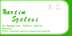 martin szelesi business card