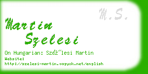 martin szelesi business card